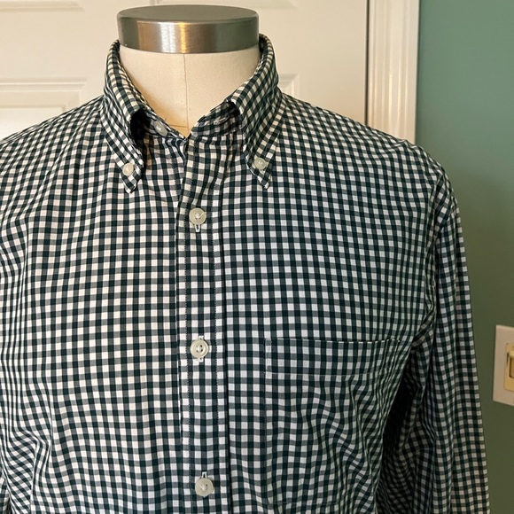 Forest green and white gingham button down by red fleece brooks brothers - Picture 4 of 5